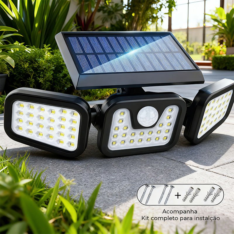 Refletor Grande de 198Led com Painel Solar Girató