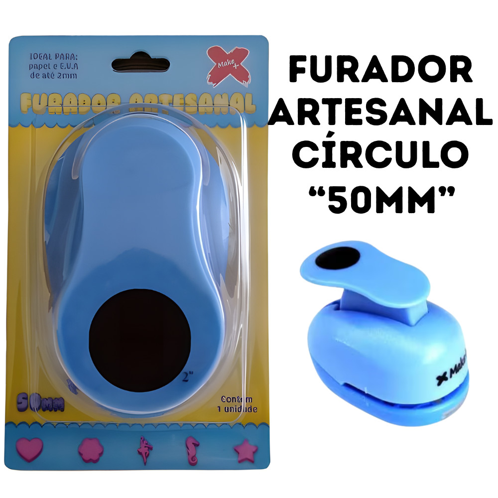 Furador de Papel e EVA Círculo Estrela Coração 