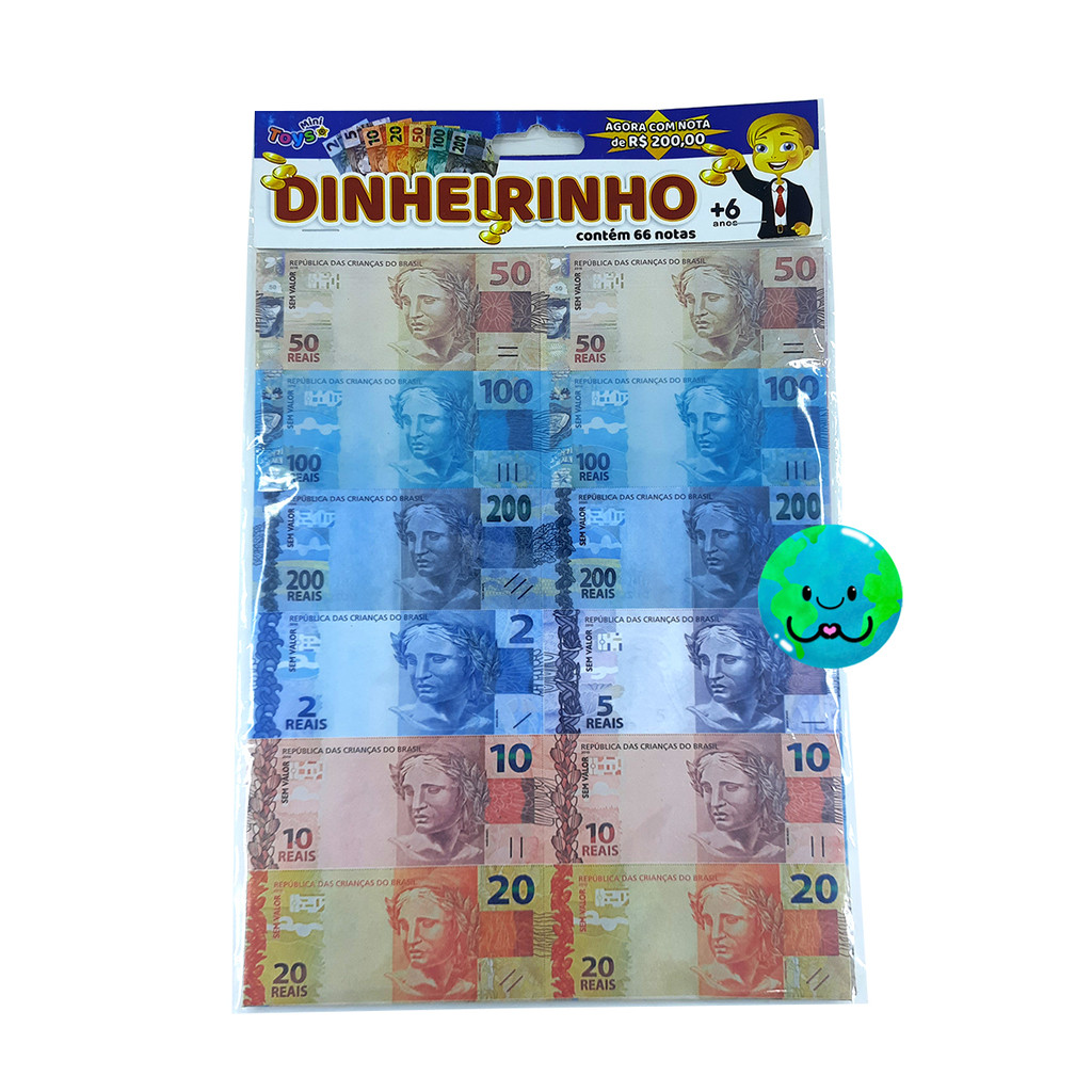 Dinheirinho Falso de Brinquedo 66 Notas Jogos Did�