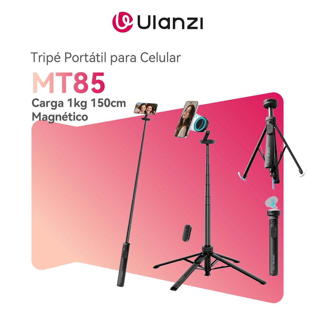 ULANZI MT85 Tripé Magnético MagSafe 1,5m Base 4 