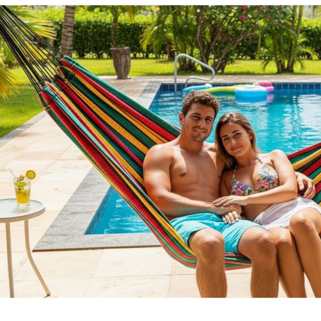 Rede De Dormir Descanso Nylon Reforçada Casal 300