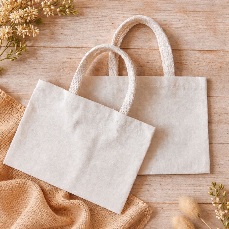kit 5 Mini Ecobag 20×14cm _ Algodãocru, sustent�