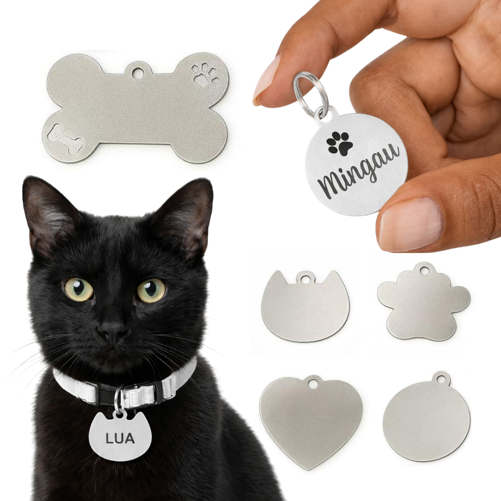 Placa Identificação Pet para Cachorro e Gato Per