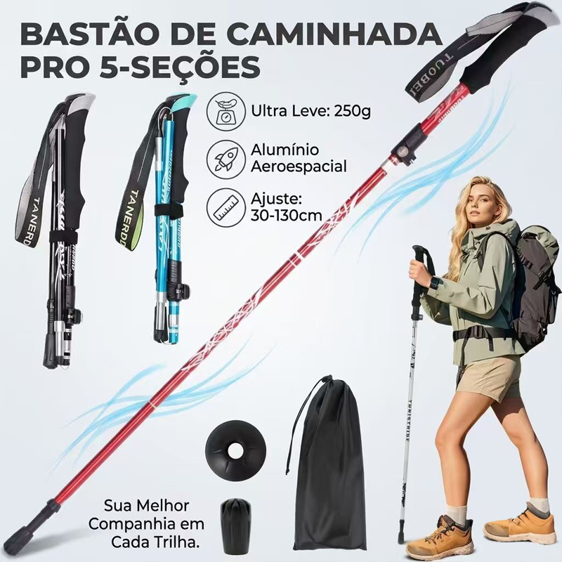Bastões de Caminhada Leves e Resistentes Telescó