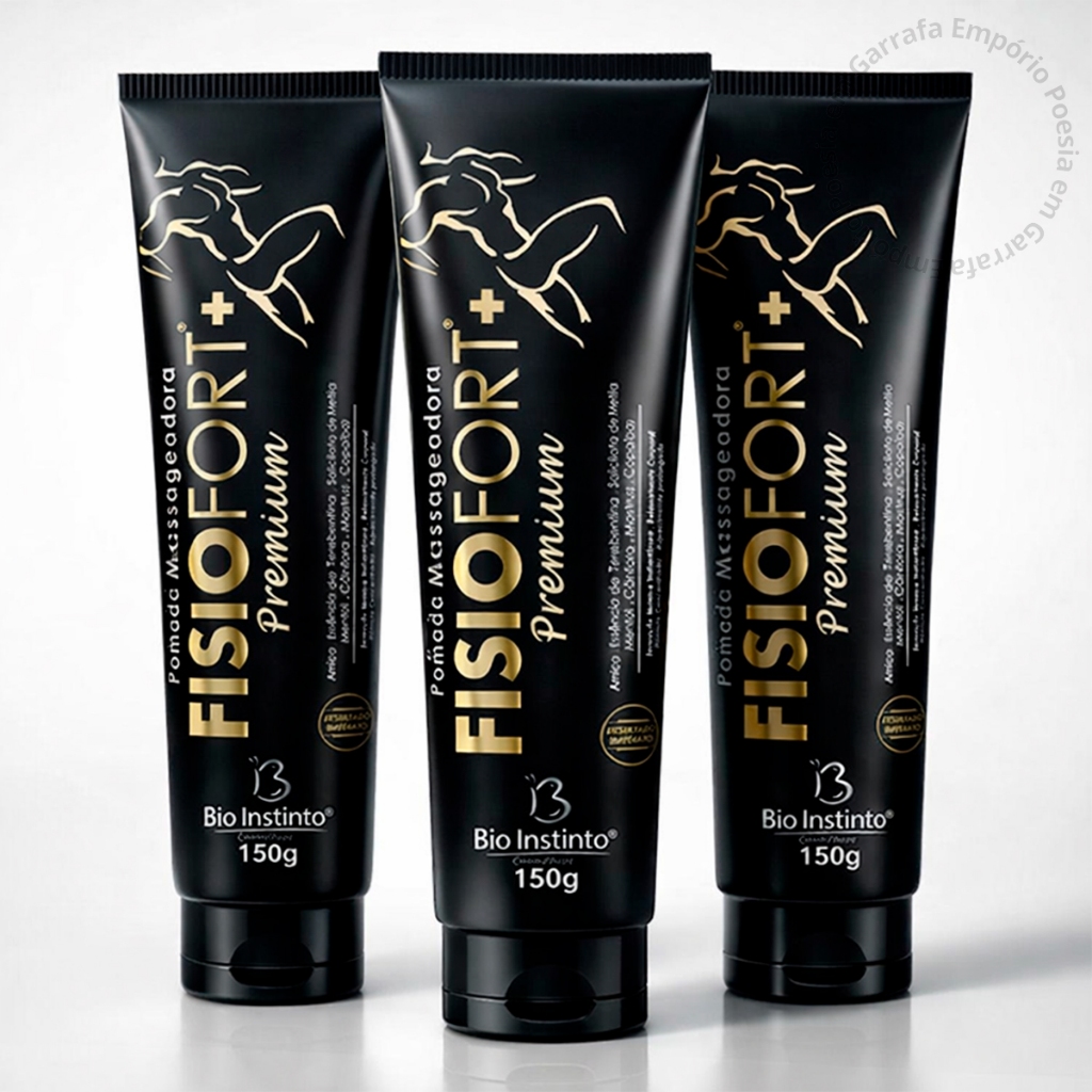 Kit 1/3 Fisiofort Premium Original 150g Preto Dor 
