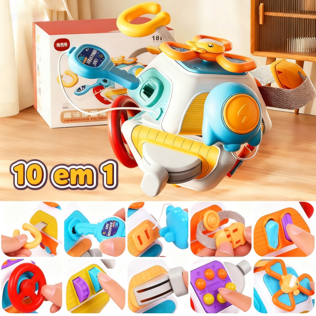 Montessori 10 em 1 Brinquedo Sensorial para Bebê 