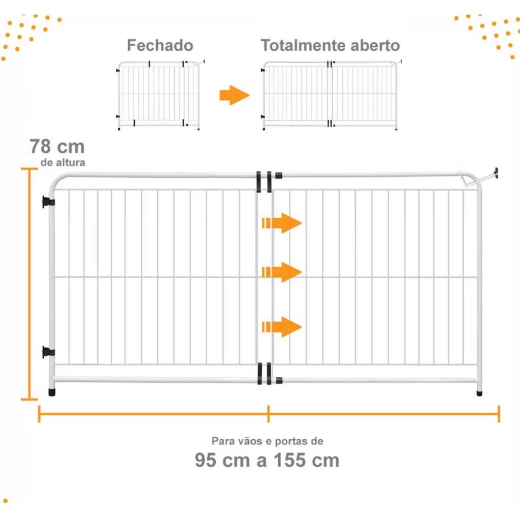 Portão Expansivo Plus 95 a 155 cm Pet Proteção 