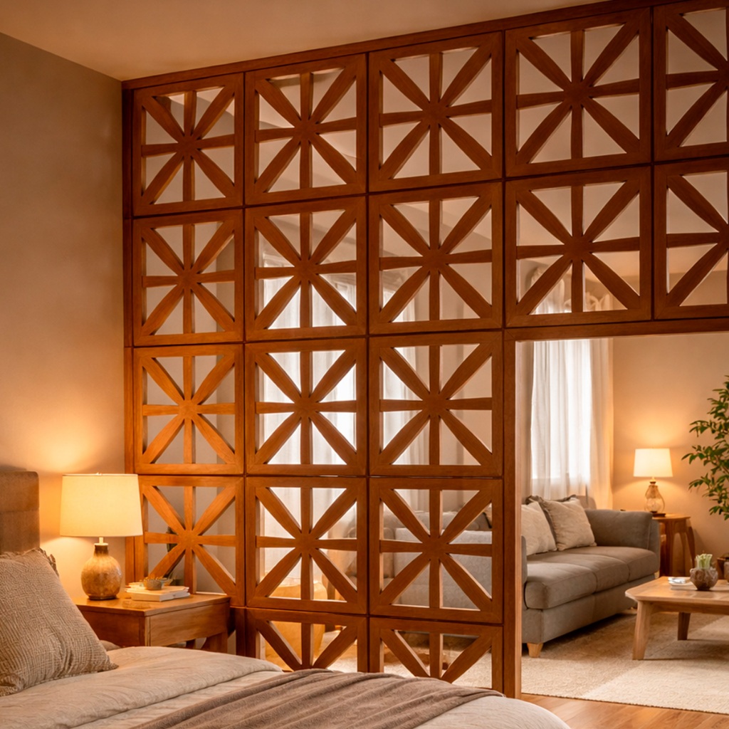 Kit 24 Placas Divisorias MDF 29x29cm Cobogo Decora