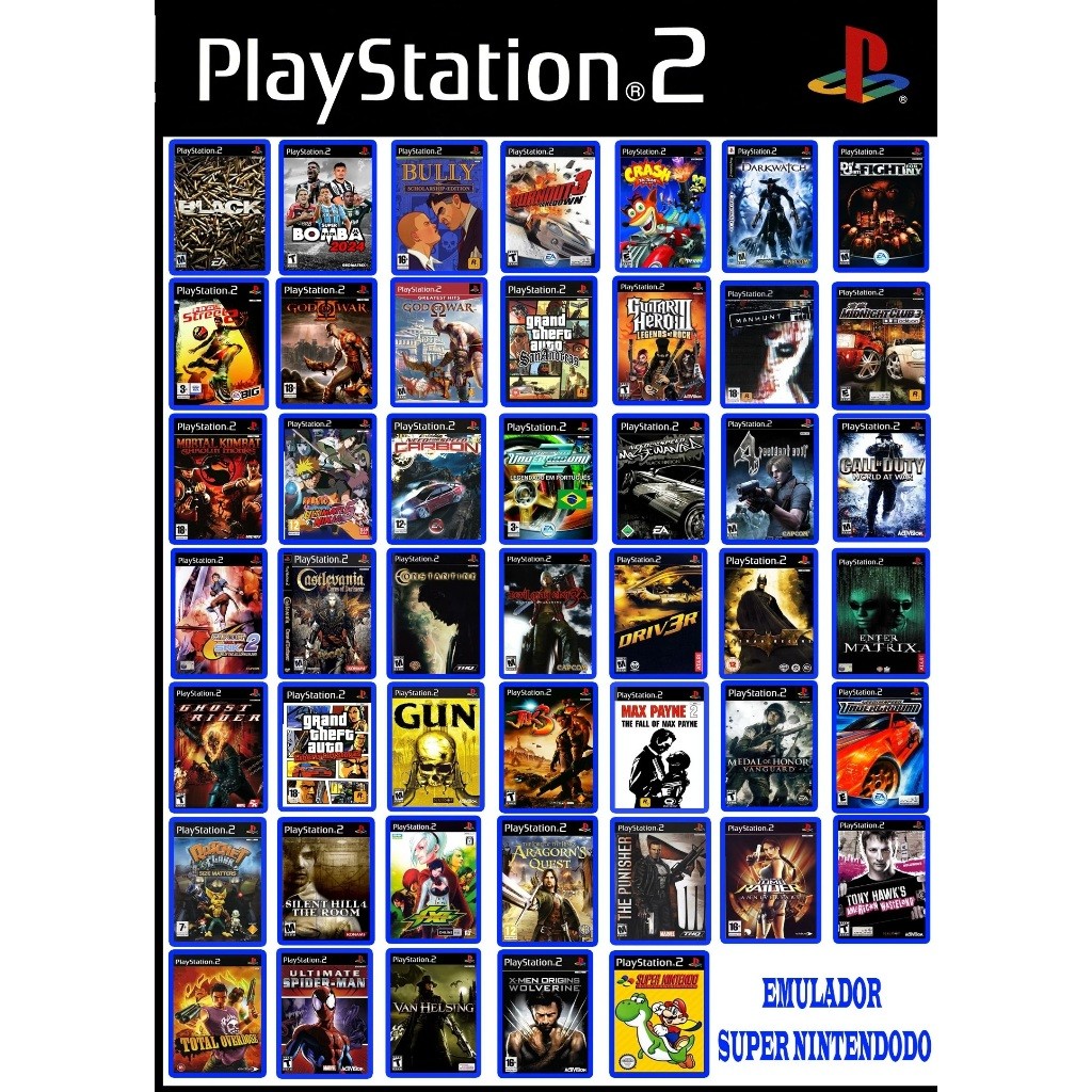 5 jogos de ps2 a sua escolha, só deixar na descri