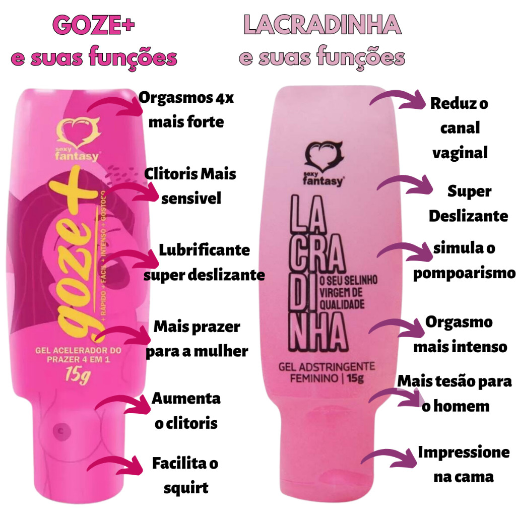 SEX SHOP Prazer Feminino Goze Mais 4 em 1 + Gel Fe