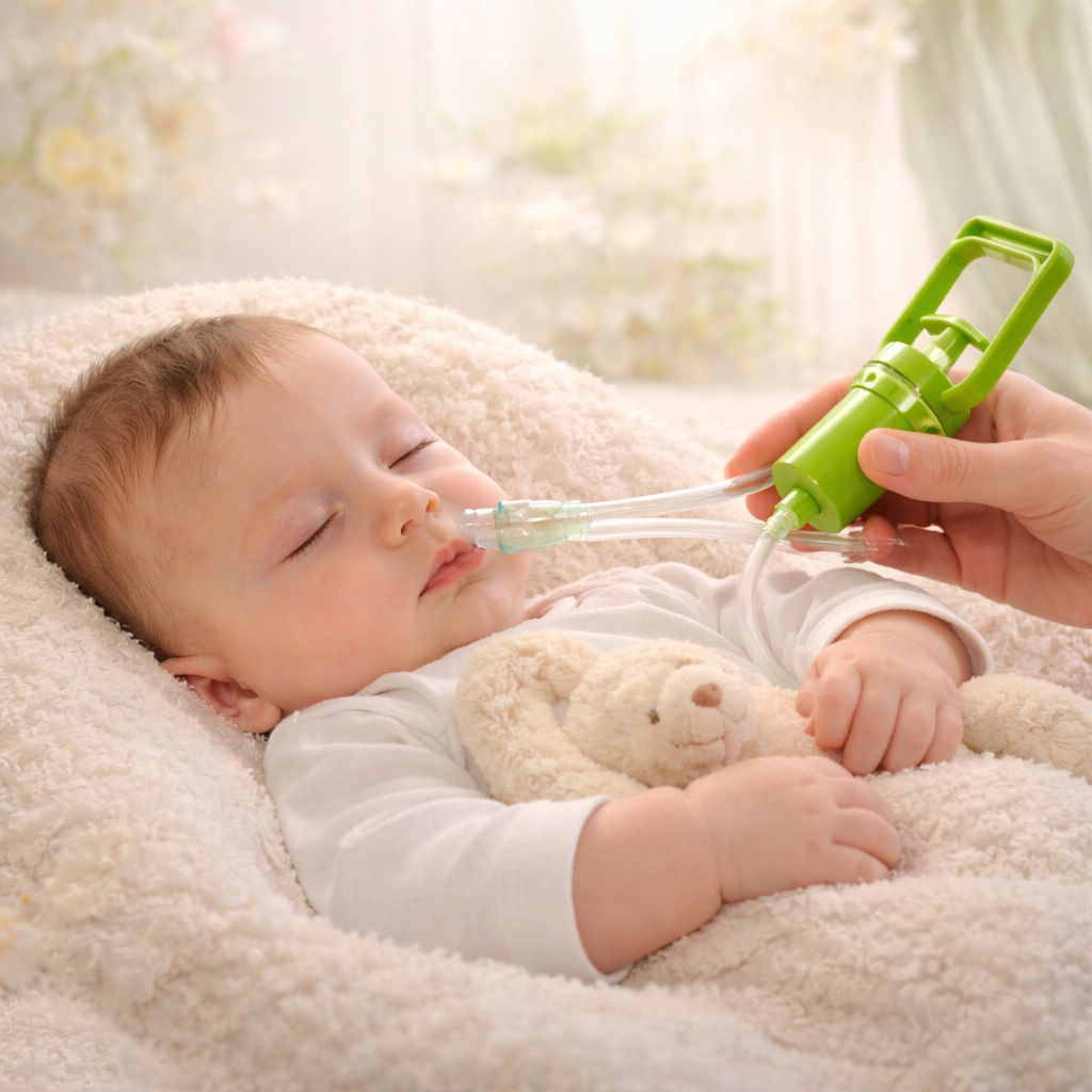 Conjunto Aspirador Nasal Verde Com Sistema De Suca