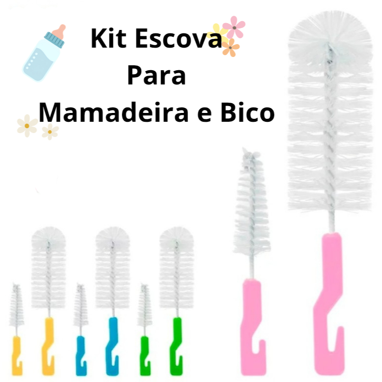 Kit Higiene Multiuso Bebê Escova Para Lavar Mamad