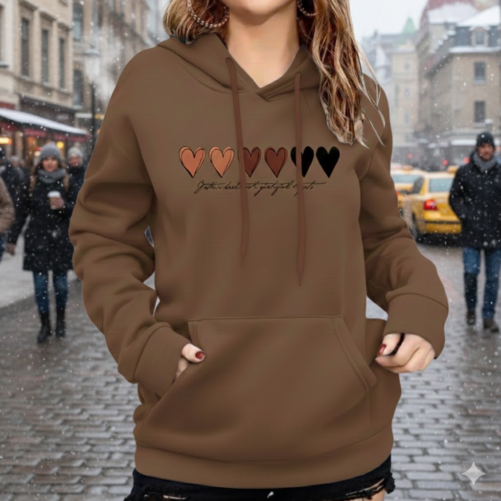 Moletom Corações Feminino Blusa De Frio Abrigo C