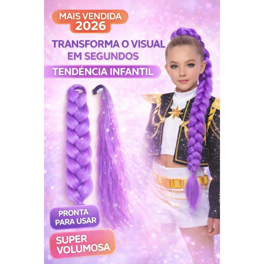 Design Kpop Cosplay Trança de Cabelo Apliques Fan