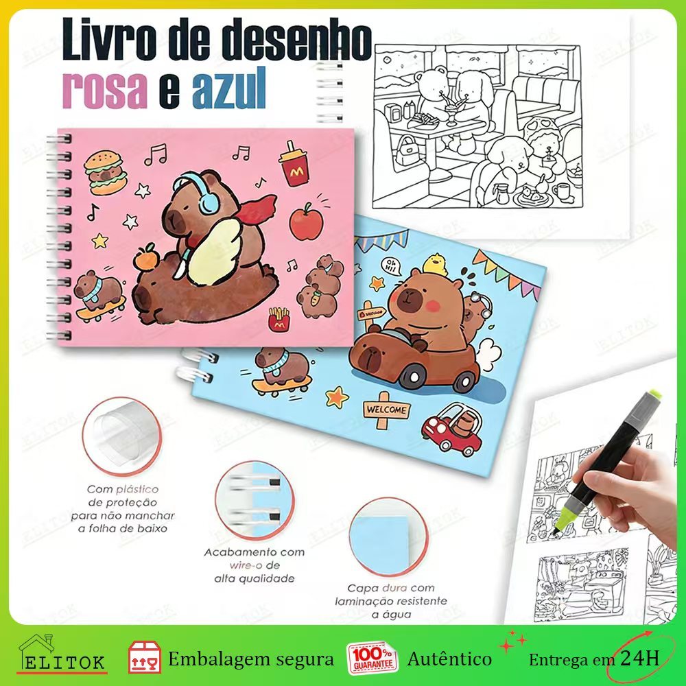 Livro de Pintura Ursinho Fofo Infantil Capa Dura 4