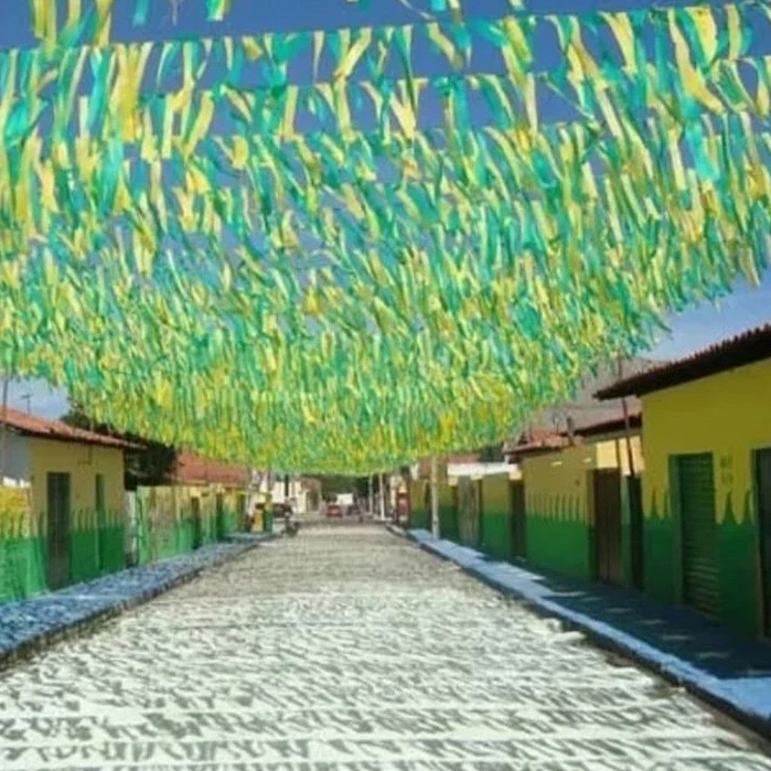 Fita Faixa Decorativa Copa do Mundo Verde e Amarel