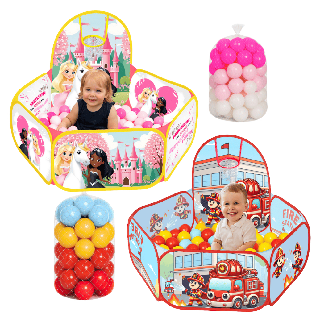 Piscina de Bolinhas Infantil Com Cestinha de Basqu