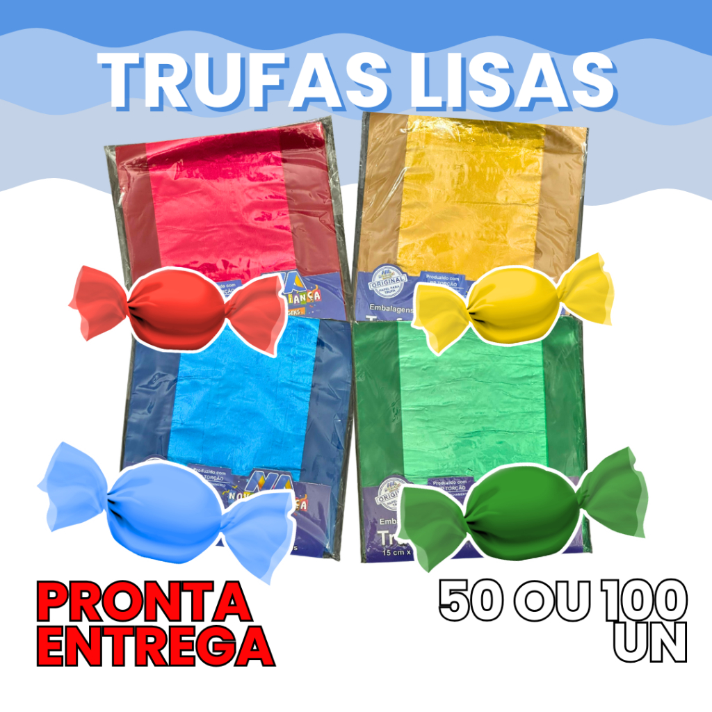 50 100 Embalagem para trufas Lisas 15×16 cm N