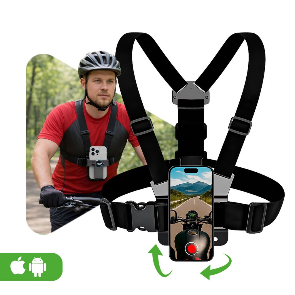 Suporte Peitoral Celular e GoPro Ajustável 360° 