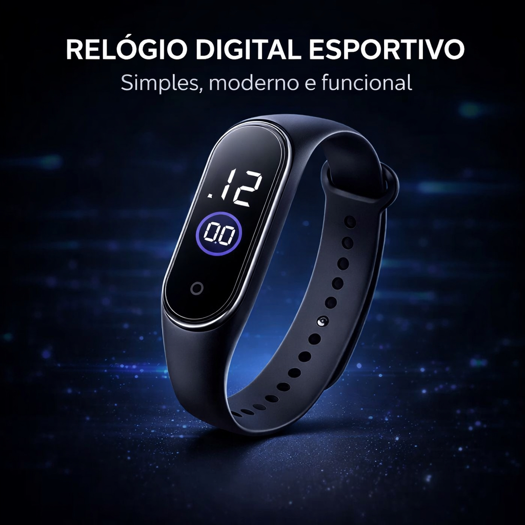 Relógio Digital Led Esportivo Unissex Masculino F