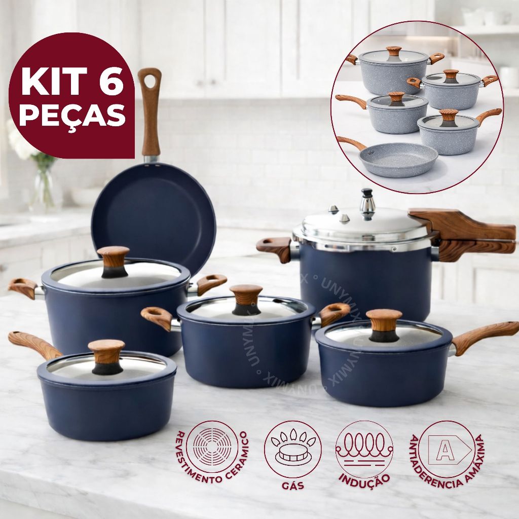 Conjunto 6 ou 5 Panelas Com Panela de Pressão Cer