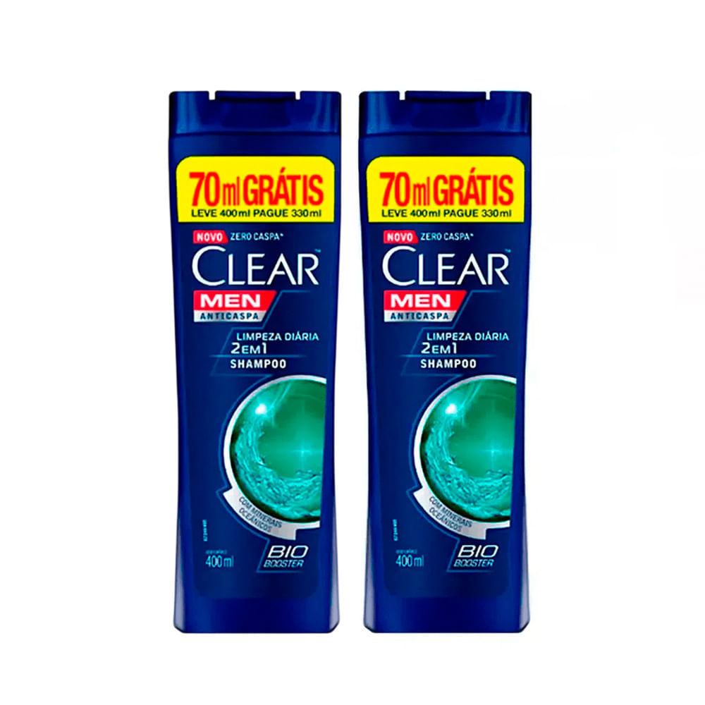 Kit Shampoo Clear Anti-Caspa Limpeza Diária 2 Em 