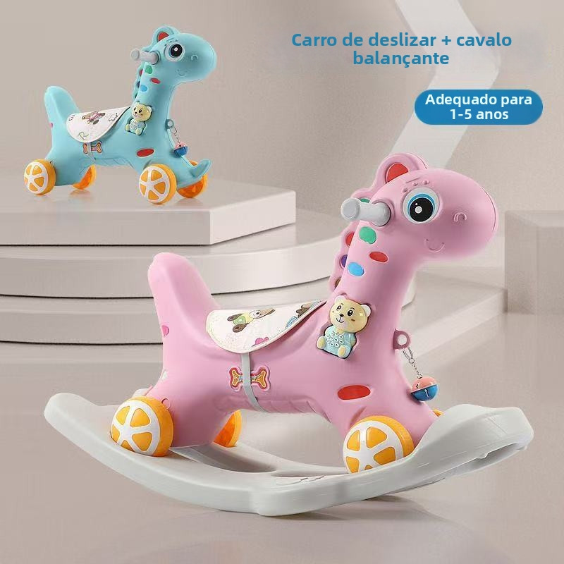 Carrinho de Bebê Cavalinho de Balanço 2 em 1 