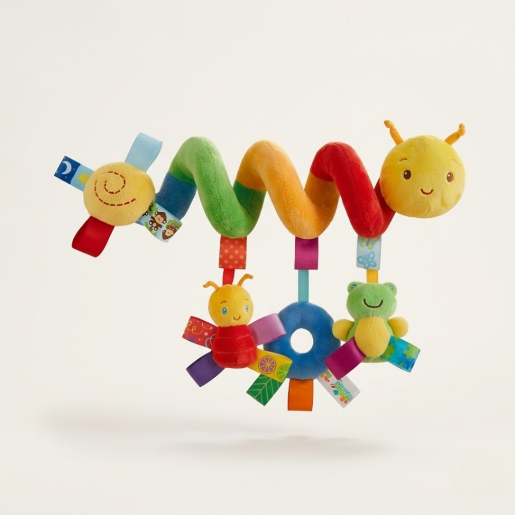 Brinquedo Carrinho de Bebê Lagarta Espiral Pelúc