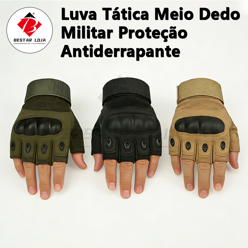 BESTAR LOJA  Luva Tática Meio Dedo Militar Prote�