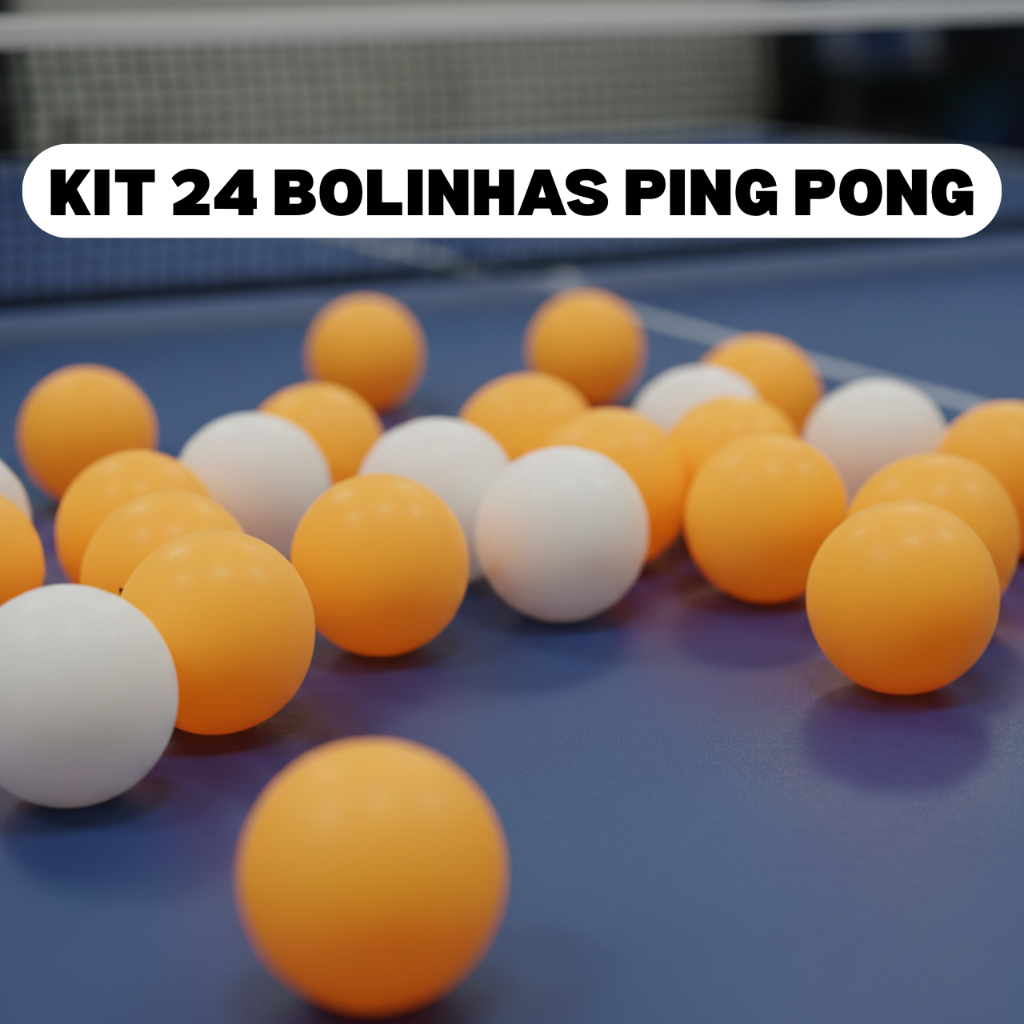 Kit Com 24 Bolinhas Ping Pong Bolas Para Tenis De 