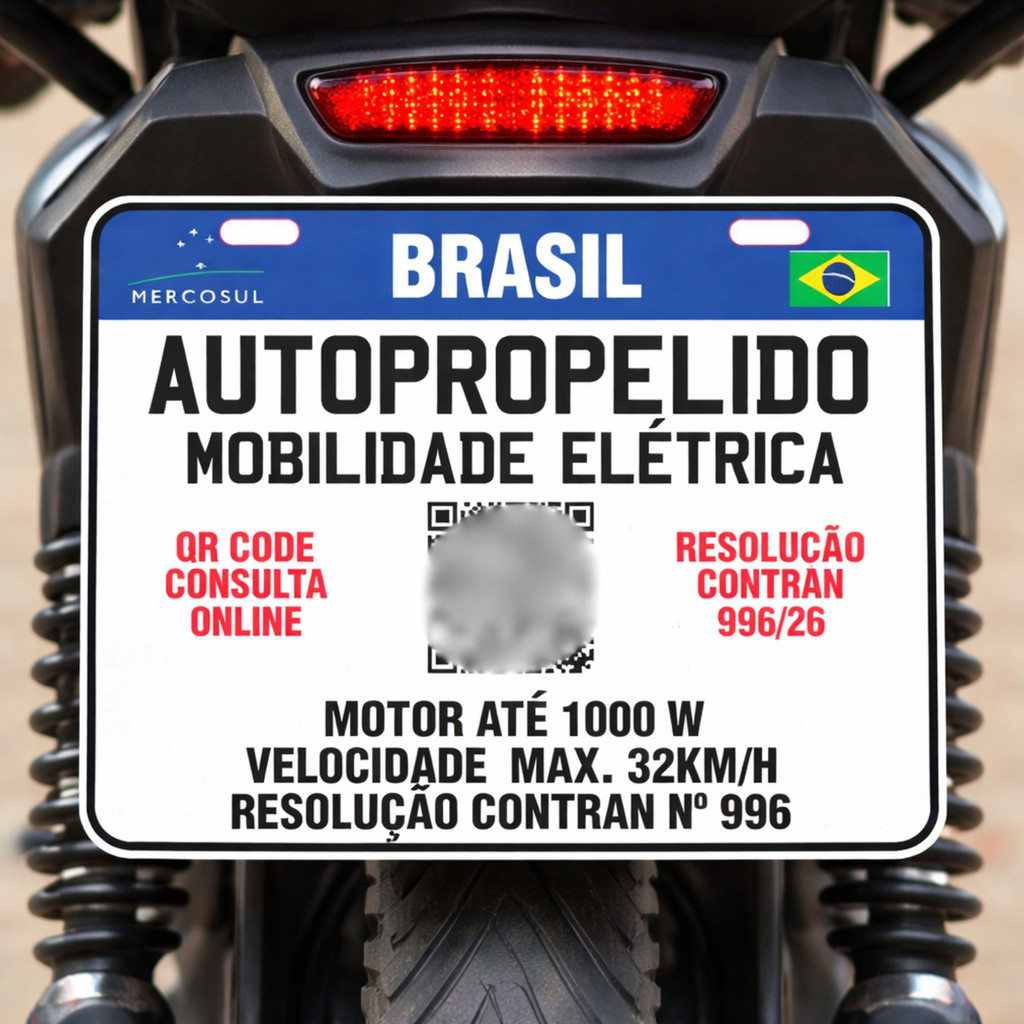 Placa QR 1000W Moto Elétrica Bike Elétrica Brasi