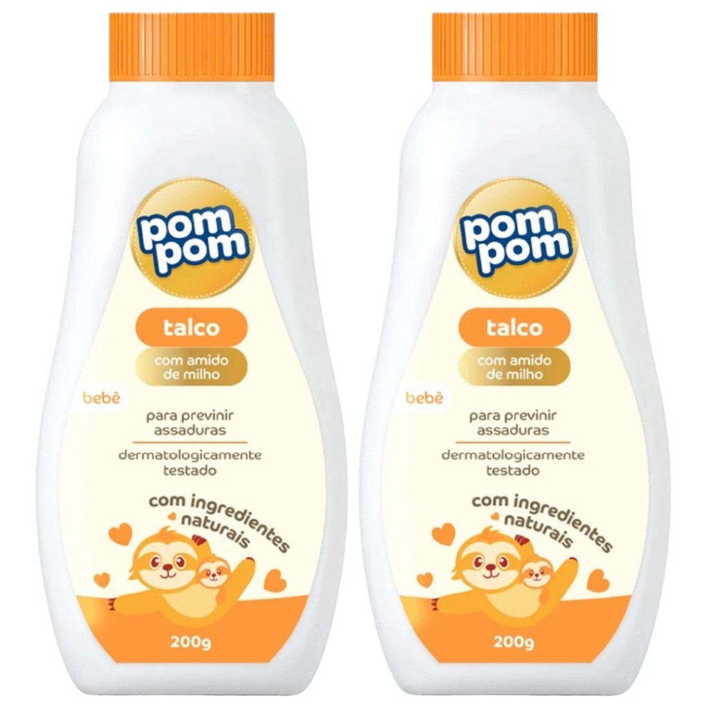 Kit 2 Talco Para Bebe Com Amido De Milho 200g R