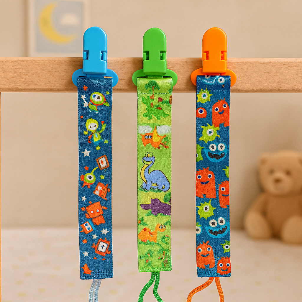 Kit 3 Prendedor de Chupeta Bico para Menino com Pr