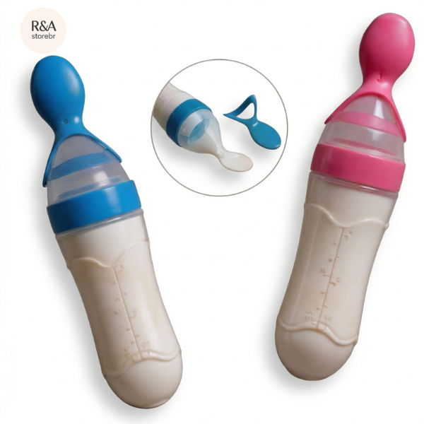 Colher Dosadora Alimentadora Mamadeira de Silicone
