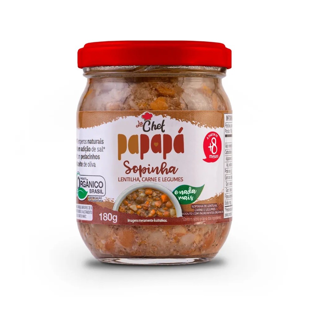 SOPINHA BEBÊ ORGÂNICA PAPAPÁ LA CHEF 180g ̵