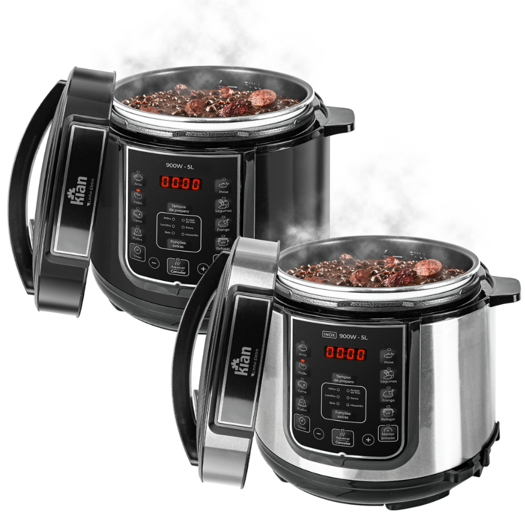 Panela de Pressão Elétrica Digital 6 Litros Pret