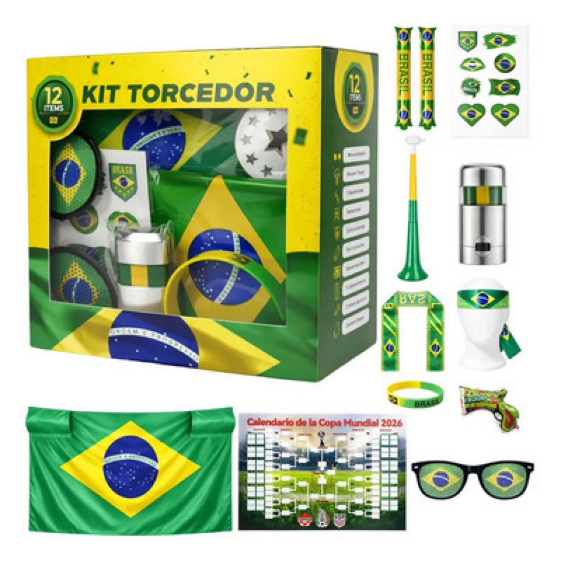 Kit Torcedor apaixonado do Brasil 12 in 1