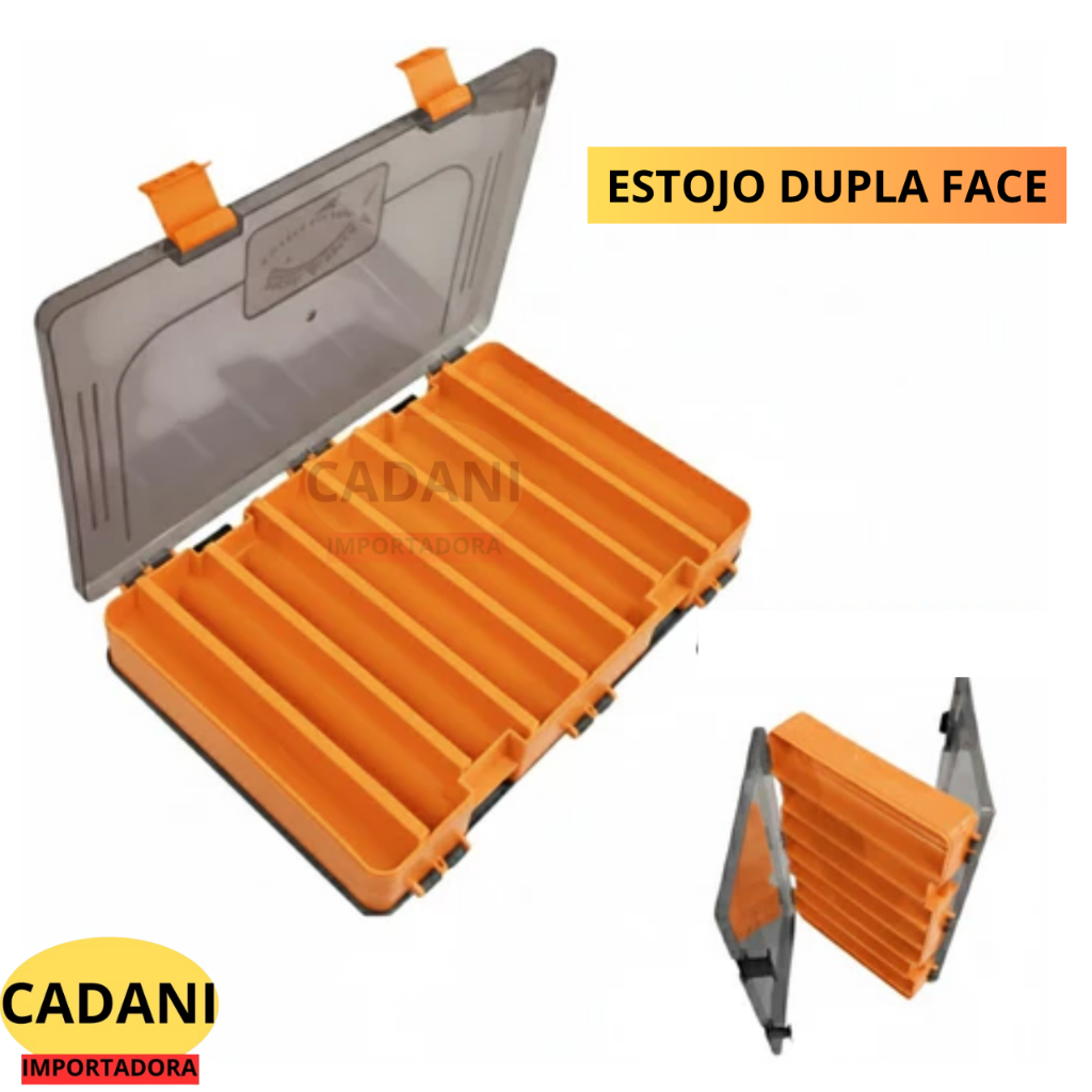 Estojo pesca iscas artificiais coloridos duplo de