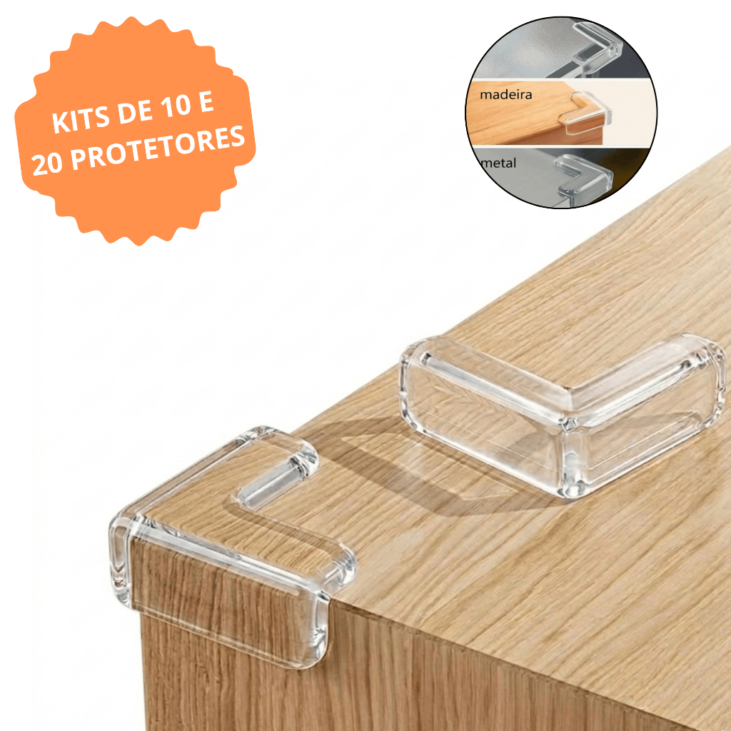 Kit Protetor de Quina em Silicone com Adesivo para