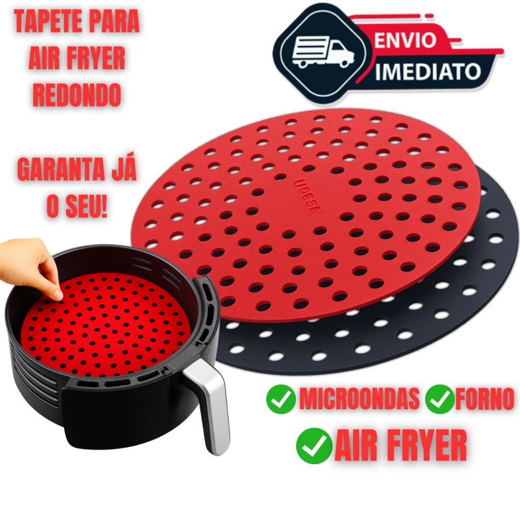 Forro Protetor Tapete Air Fryer Redondo Silicone A