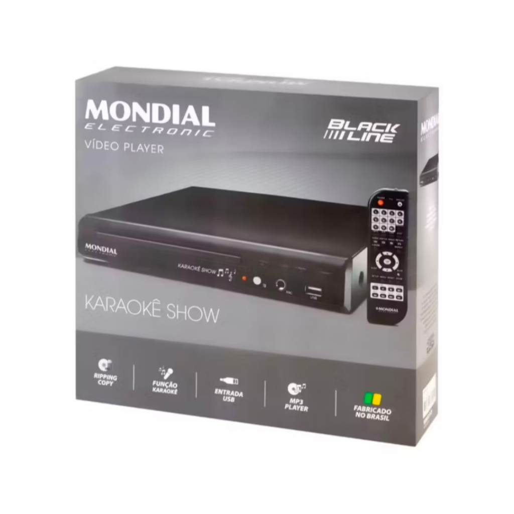 DVD Player D-20 Mondial Karaokê USB MP3 Bivolt Sa