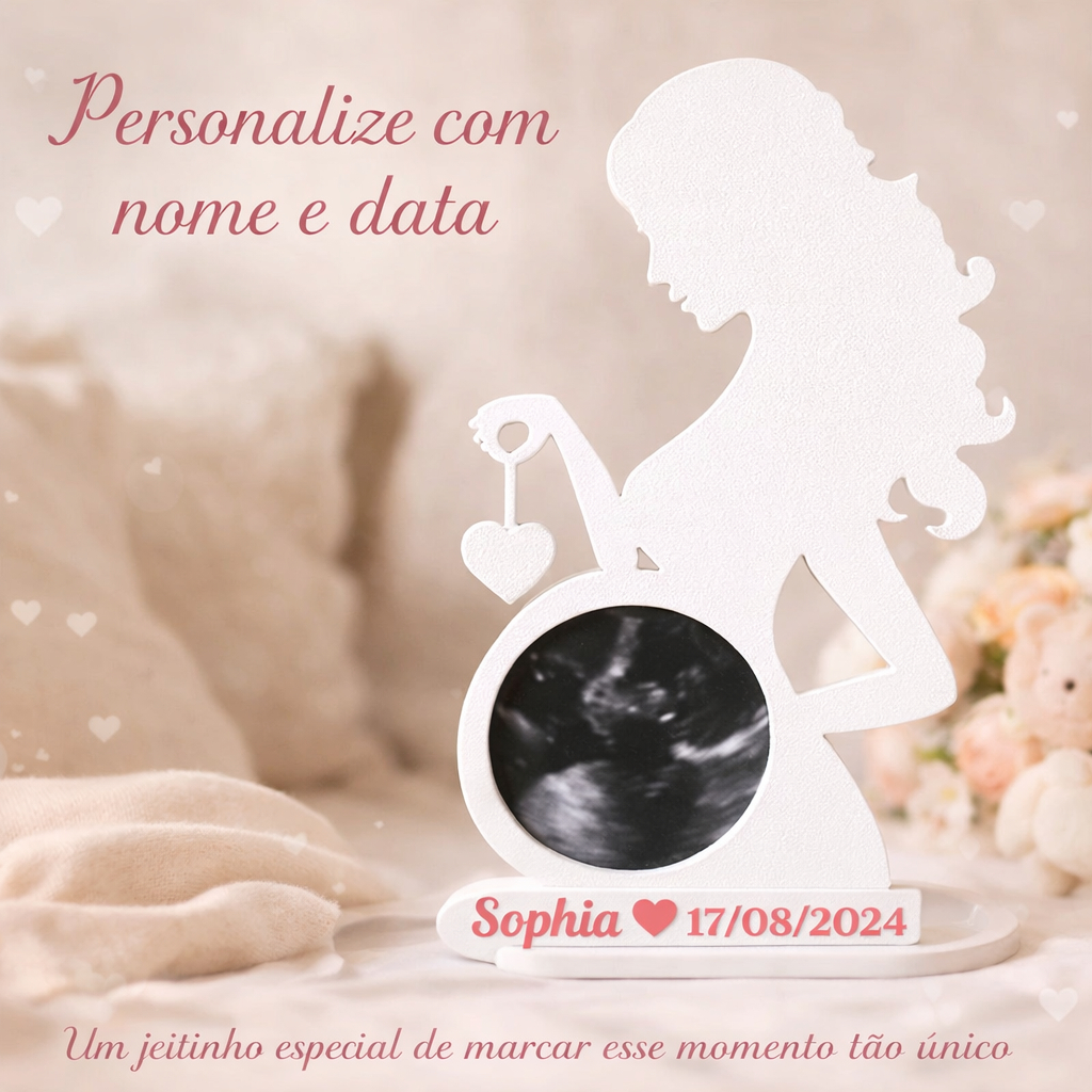 Porta Retrato P/ Ultrassom Personalizado Nome e Da