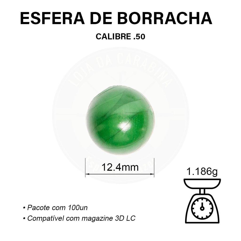 Esferas de Borracha TPU Munição 12,5mm .50  100U