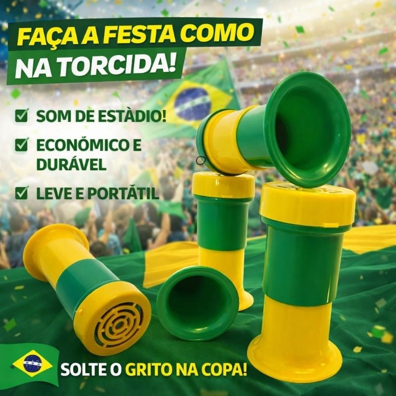 Corneta Torcida do Brasil de Polipropileno Buzina 