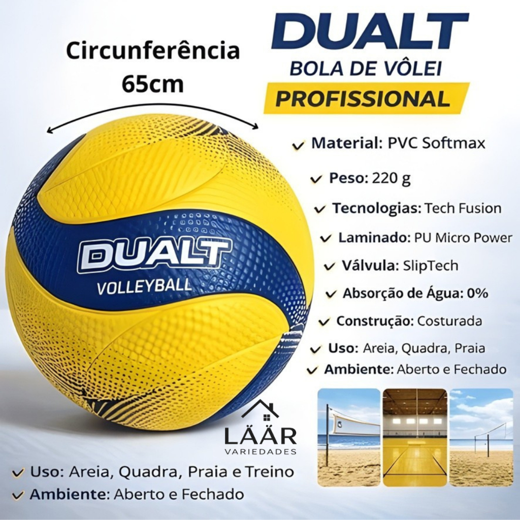 Bola de Vôlei Dualt VP200 Profissional Microfibra