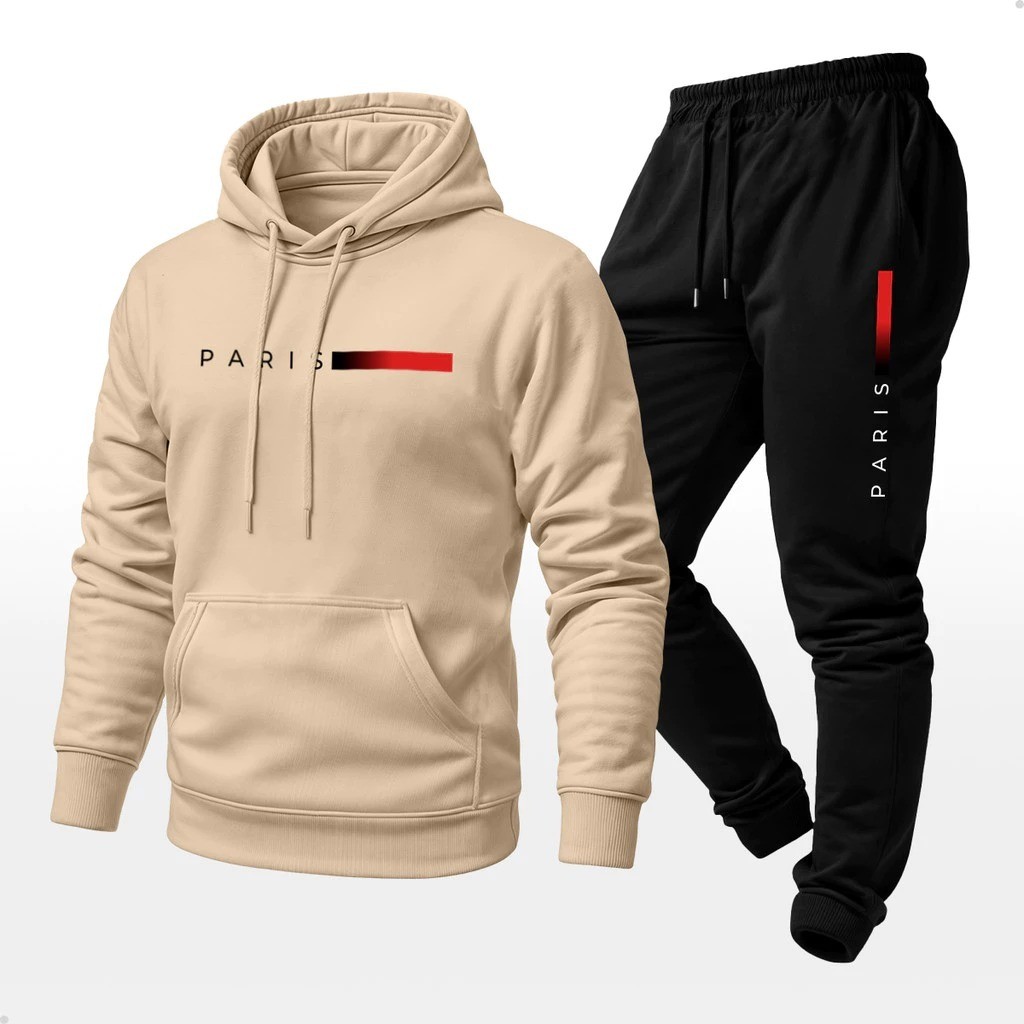 Conjunto Moletom Paris Calça e Blusa Com Capuz Bo