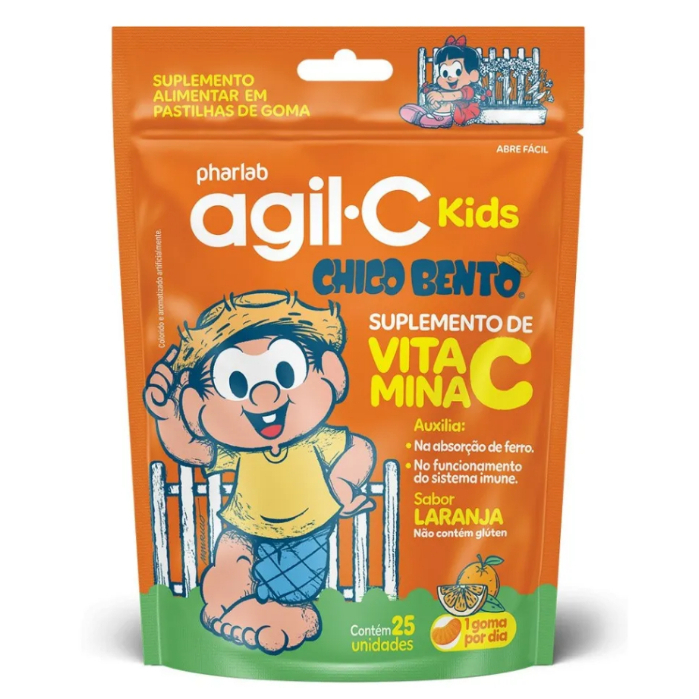 Suplemento de Vitamina C em Gomas Agil C Kids Com