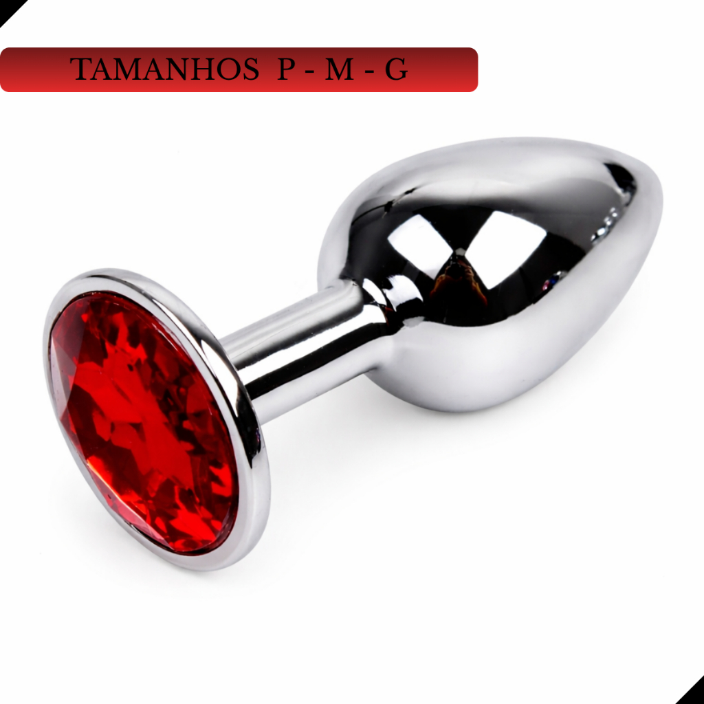 Plug Anal Inox Pedra Joia Tamanho P M G Excita Est