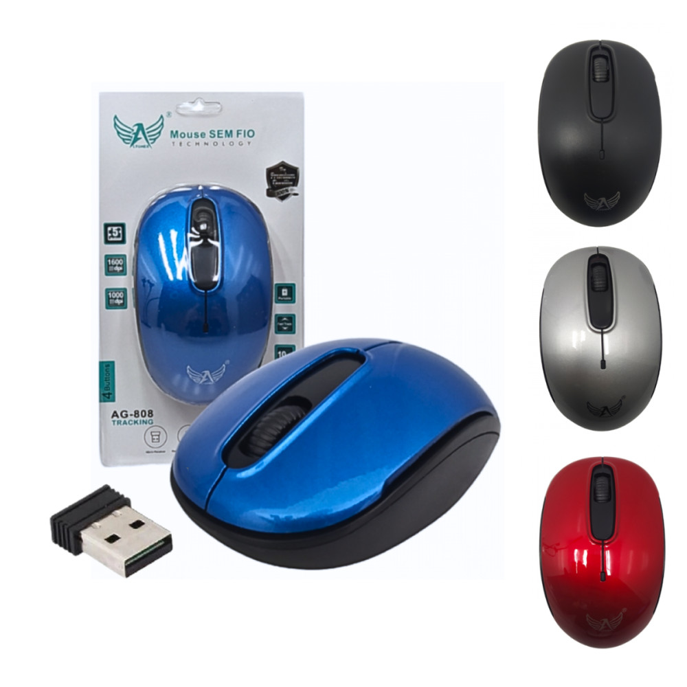 Mouse Óptico sem Fio 1600dpi PC e Notebook Altome