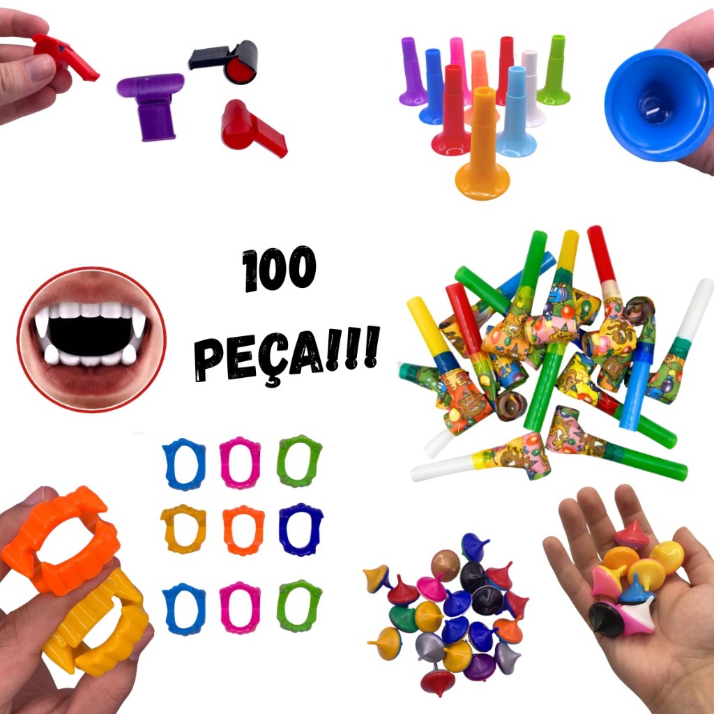 Kit 100 Mini Brinquedos Aniversário Festa Lembran